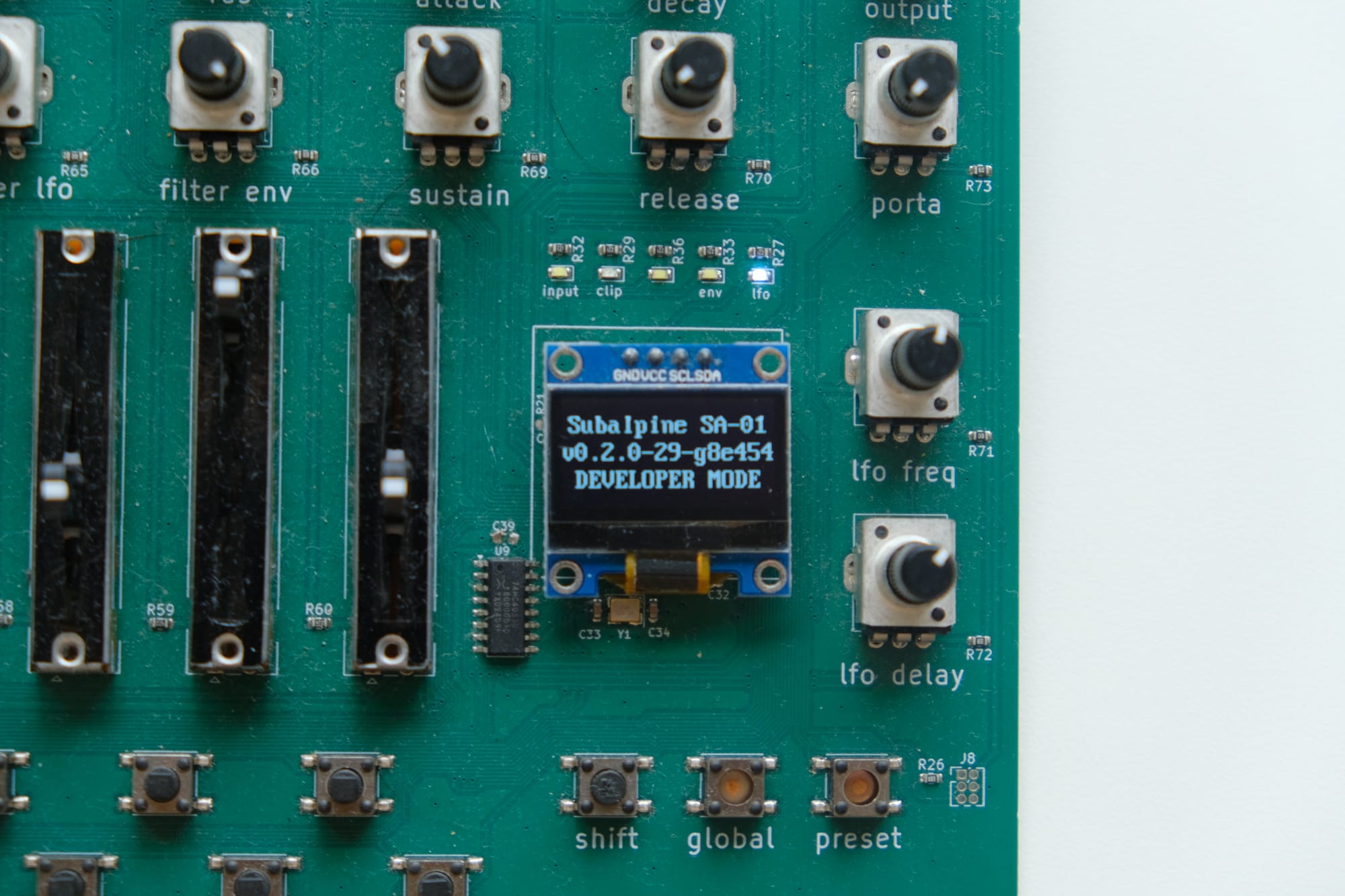 Prototype synthesizer with IBM VGA font text